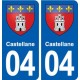 04 Castellane blason ville autocollant plaque stickers