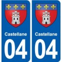 04 Castellane blason ville autocollant plaque stickers