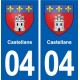 04 Castellane blason ville autocollant plaque stickers