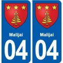 04 Malijai blason ville autocollant plaque stickers