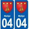 04 Malijai blason ville autocollant plaque stickers