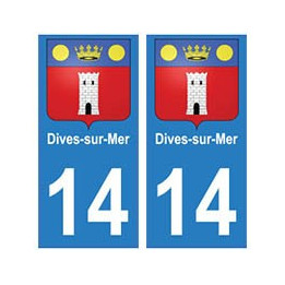14 Dives-sur-Mer ville autocollant plaque