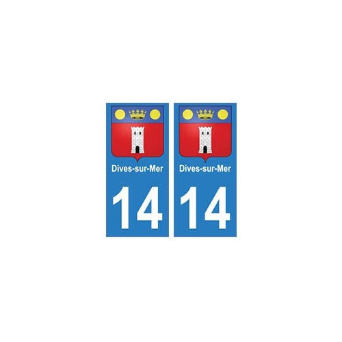 14 Dives-sur-Mer ville autocollant plaque