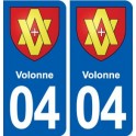 04 Volonne blason ville autocollant plaque stickers