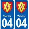 04 Volonne blason ville autocollant plaque stickers