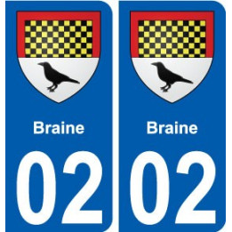 02 Braine blason ville autocollant plaque sticker