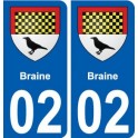 02 Braine blason ville autocollant plaque sticker