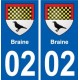02 Braine blason ville autocollant plaque sticker