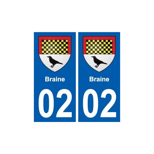 02 Braine blason ville autocollant plaque sticker