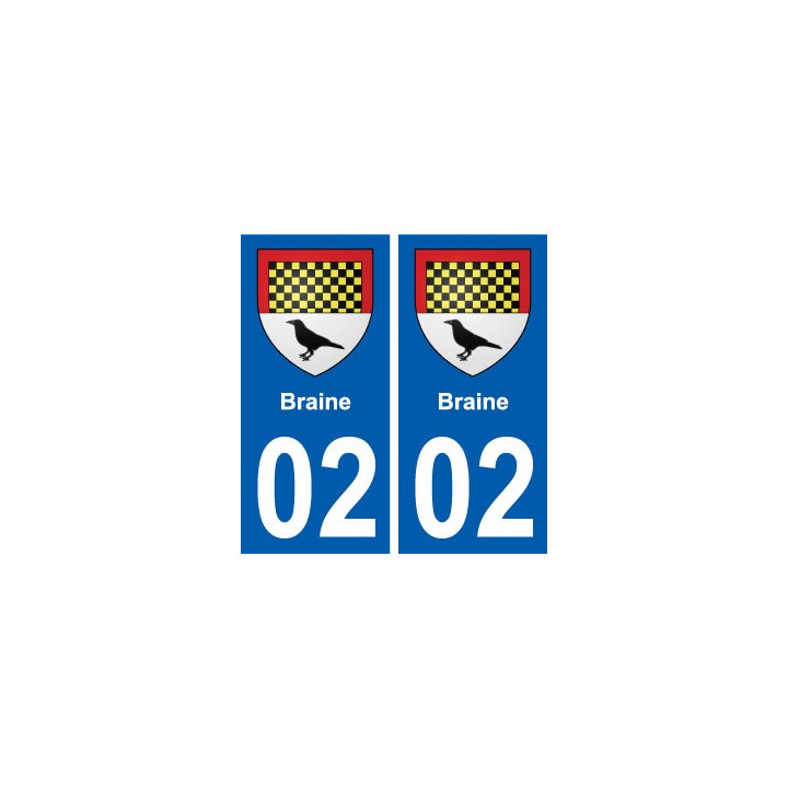 02 Braine blason ville autocollant plaque sticker
