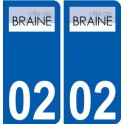 02 Braine logo ville autocollant plaque sticker