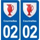 02 Courmelles blason ville autocollant plaque sticker