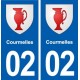 02 Courmelles blason ville autocollant plaque sticker