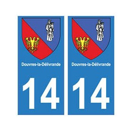 14 Douvres-la-Délivrande ville autocollant plaque