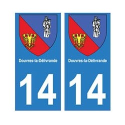 14 Douvres-la-Délivrande ville autocollant plaque