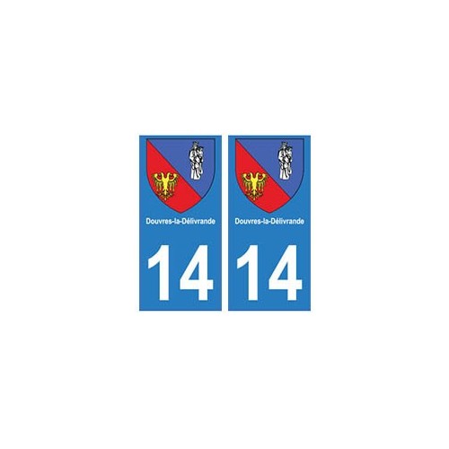 14 Douvres-la-Délivrande ville autocollant plaque
