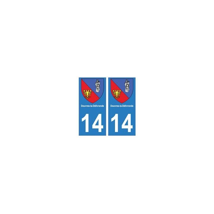 14 Douvres-la-Délivrande ville autocollant plaque