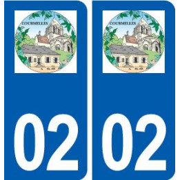 02 Courmelles logo ville autocollant plaque sticker