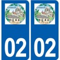 02 Courmelles logo ville autocollant plaque sticker