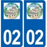 02 Courmelles logo ville autocollant plaque sticker