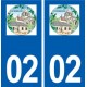 02 Courmelles logo ville autocollant plaque sticker