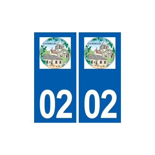 02 Courmelles logo ville autocollant plaque sticker