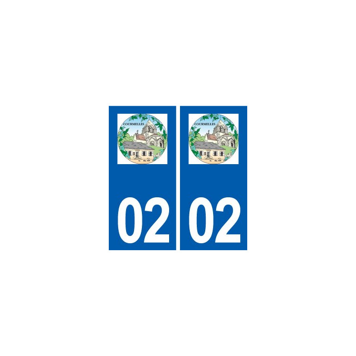 02 Courmelles logo ville autocollant plaque sticker