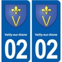 02 Vailly-sur-Aisne blason ville autocollant plaque sticker