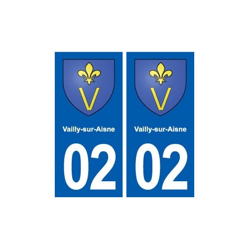 02 Vailly-sur-Aisne blason ville autocollant plaque sticker