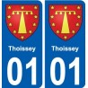 01 Thoissey blason ville autocollant plaque sticker