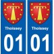 01 Thoissey blason ville autocollant plaque sticker