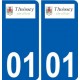 01 Thoissey logo  ville autocollant plaque sticker