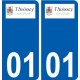 01 Thoissey logo  ville autocollant plaque sticker