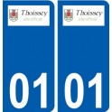 01 Thoissey logo  ville autocollant plaque sticker