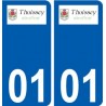 01 Thoissey logo  ville autocollant plaque sticker
