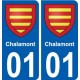 01 Chalamont blason ville autocollant plaque sticker