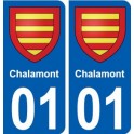 01 Chalamont blason ville autocollant plaque sticker