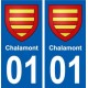 01 Chalamont blason ville autocollant plaque sticker