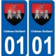 01 Château-Gaillard blason ville autocollant plaque sticker