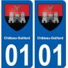 01 Château-Gaillard blason ville autocollant plaque sticker