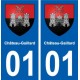 01 Château-Gaillard blason ville autocollant plaque sticker