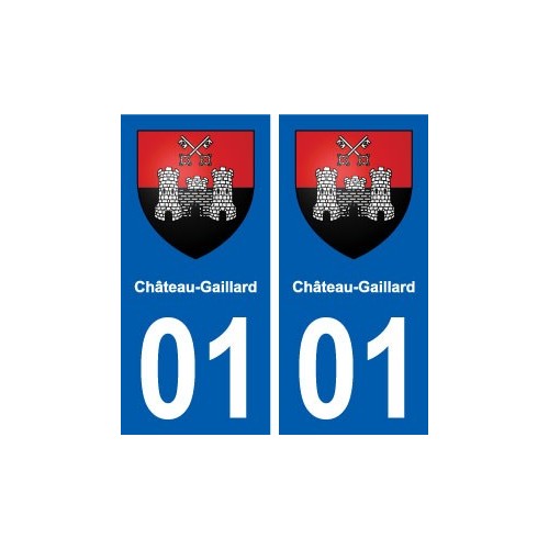 01 Château-Gaillard blason ville autocollant plaque sticker
