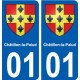 01 Châtillon-la-Palud blason ville autocollant plaque sticker