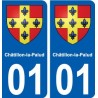 01 Châtillon-la-Palud blason ville autocollant plaque sticker