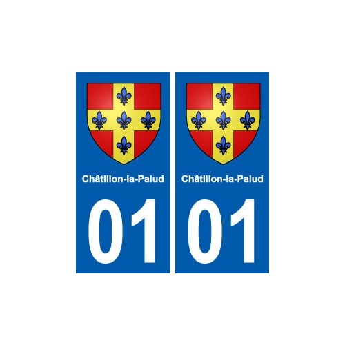 01 Châtillon-la-Palud blason ville autocollant plaque sticker