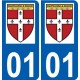 01 Châtillon-la-Palud logo ville autocollant plaque sticker