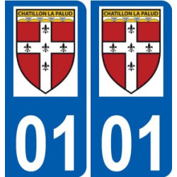 01 Châtillon-la-Palud logo ville autocollant plaque sticker