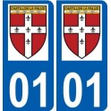 01 Châtillon-la-Palud logo ville autocollant plaque sticker
