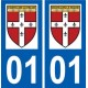 01 Châtillon-la-Palud logo ville autocollant plaque sticker