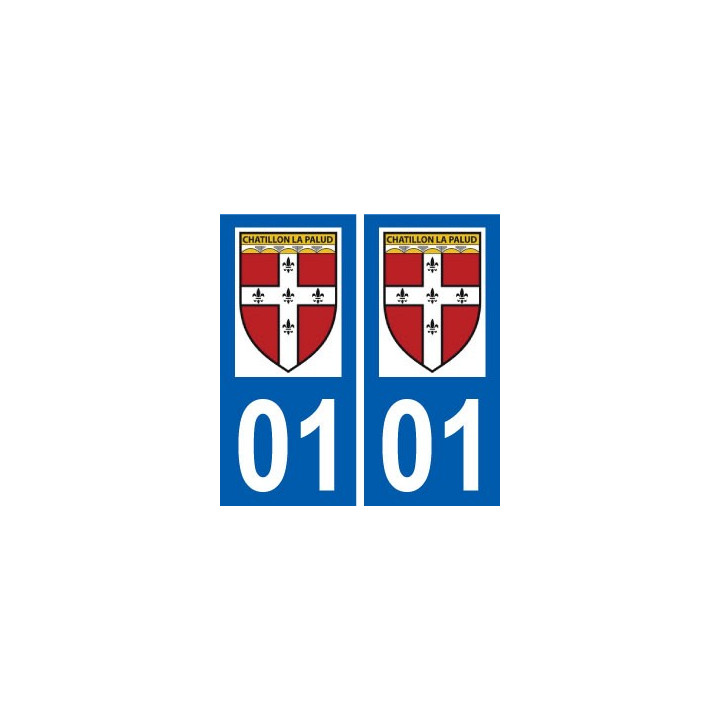 01 Châtillon-la-Palud logo ville autocollant plaque sticker